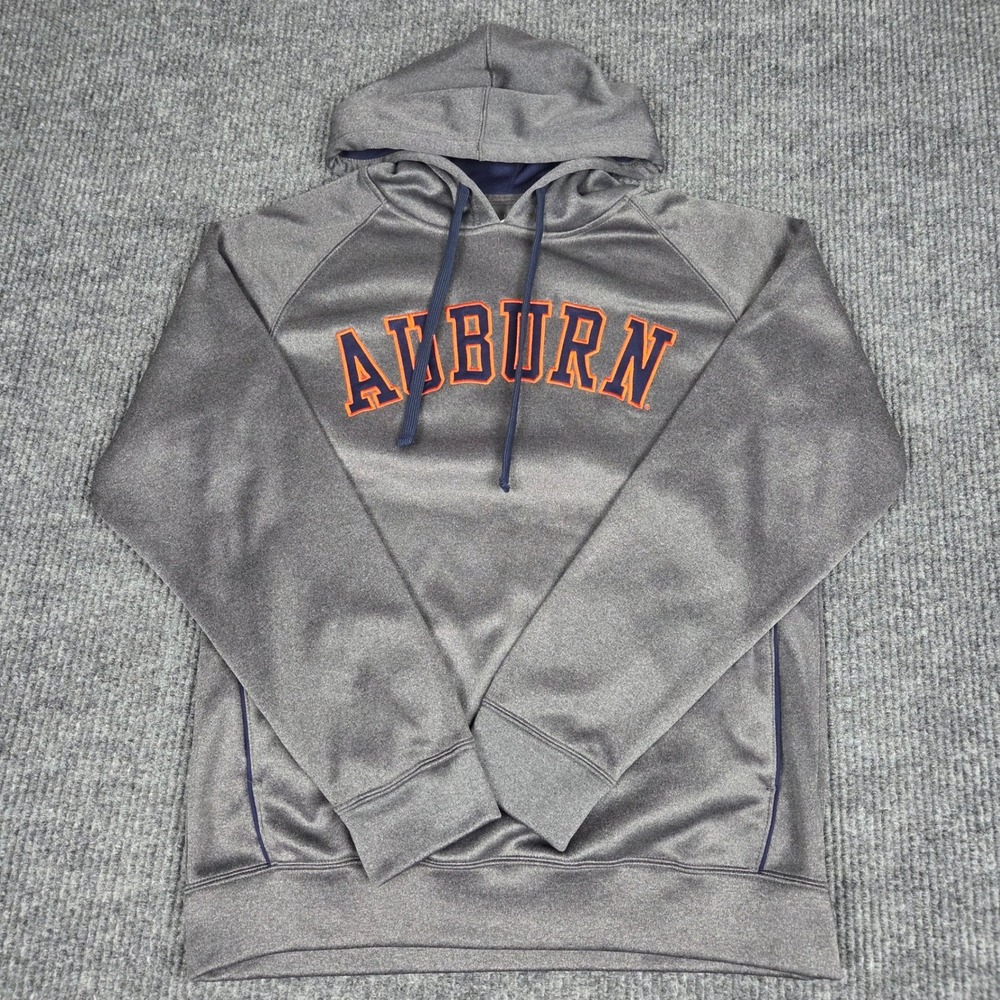 Knights Apparel Auburn Tigers Hoodie Mens Medium Gray Embroidered Spellout NCAA